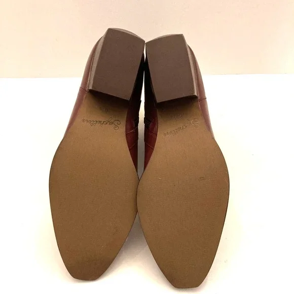 Seychelles Upside Boot Wine Leather Side Zip Western Inspired Women's 8.5 - Picture 9 of 13